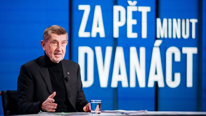Andrej Babiš v pořadu Za pět minut dvanáct