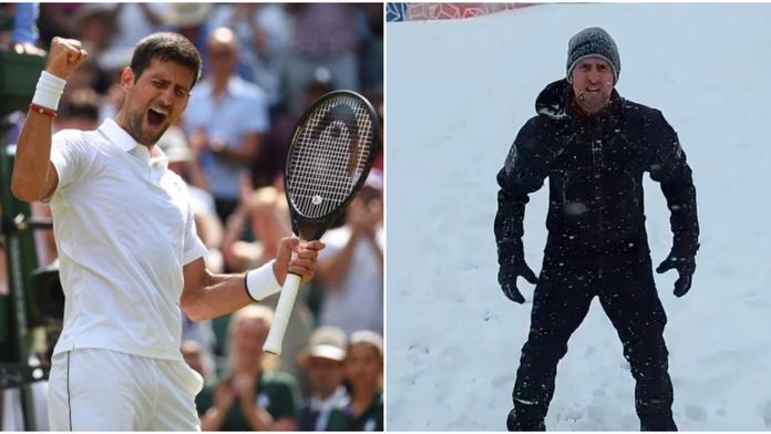 Jako filmový Rocky! Djokovič dře ve sněhu, pomáhá mu i manželka