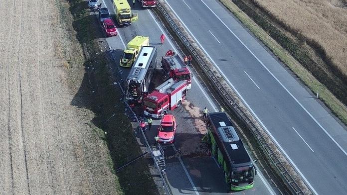 Vážná dopravní nehoda na D2 směr Brno