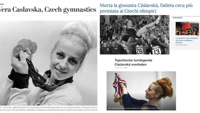 Čáslavskou oplakává celý svět! O nejlepší gymnastce píší i Japonci