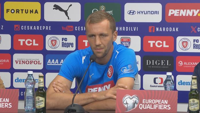 Tomáš Souček na tiskové konferenci