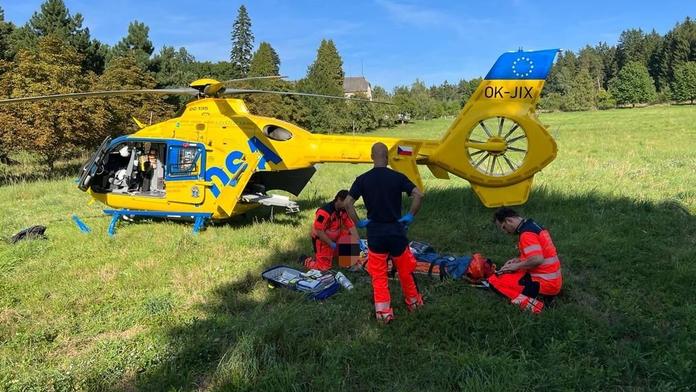 Srážka motorkáře s autem na Jindřichohradecku