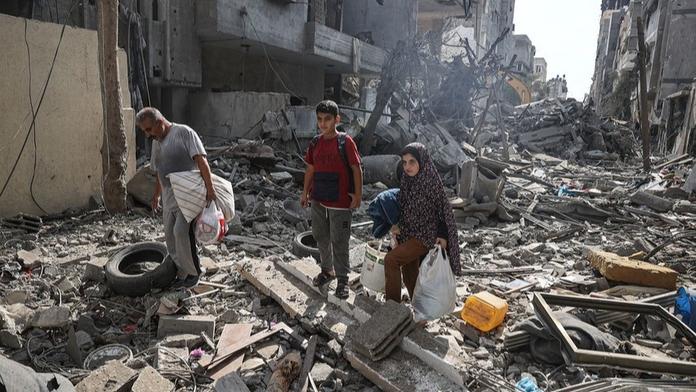 Rozbombardovaná Gaza