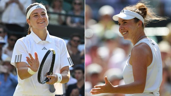 Karolína Muchová (vlevo) a Linda Nosková se mohou potkat ve finále Wimbledonu