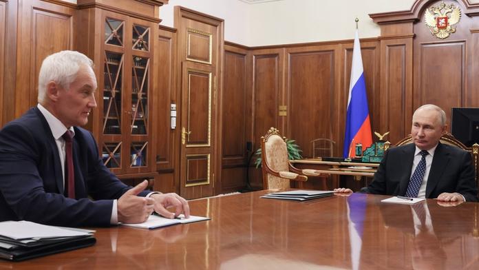 Andrej Bělousov a Vladimir Putin