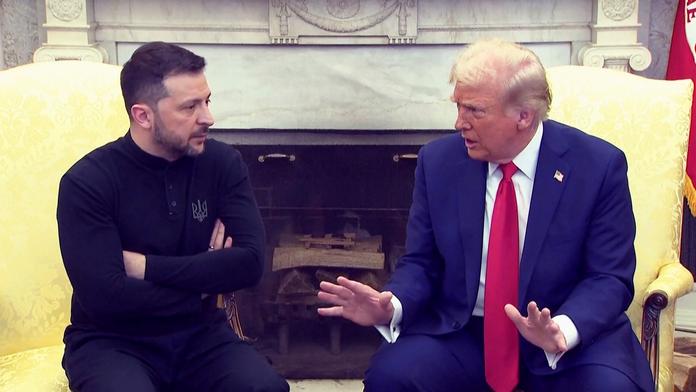 Volodymyr Zelenskyj a Donald Trump jednají v Bílém domě