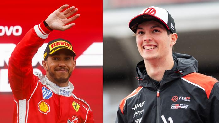 Lewis Hamilton a Oliver Bearman