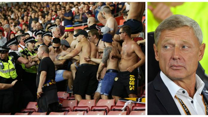 To je zase ostuda! Fanoušci Sparty se v Anglii porvali s policií
