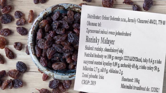 Inspekce odhalila rozinky zamořené ropou, je jich přes 20 tun!