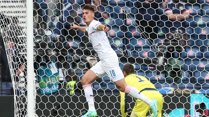 Patrik Schick dává gól v prvním zápase EURO 2020