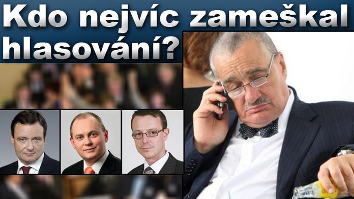 POZOR! SEZNAM POSLANCŮ, KTEŘÍ NEJMÉNĚ PRACUJÍ!