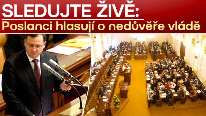 ON-LINE Z HLASOVÁNÍ O NEDŮVĚŘE VLÁDĚ! "Vládne nám SVINSTVO!" hřímal Grebeníček!