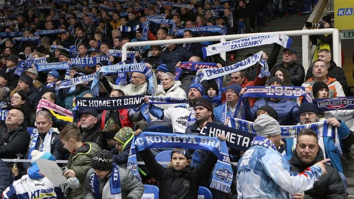 Fanoušci hokejové Komety Brno