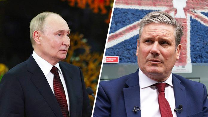 Vladimir Putin a Keir Starmer