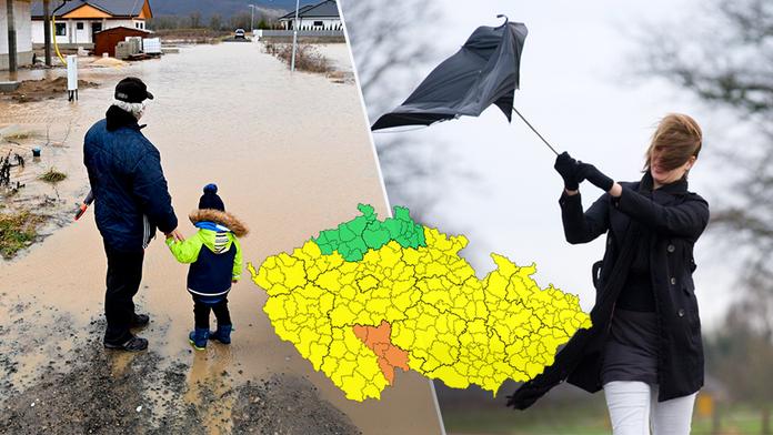 Česko potrápí silný vítr! ČHMÚ varuje i před povodněmi. MAPA KRAJŮ