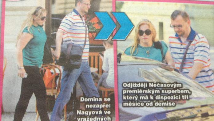 Nečasovi v patách: Podívejte se, jak si pyšně vodí Nagyovou po Praze