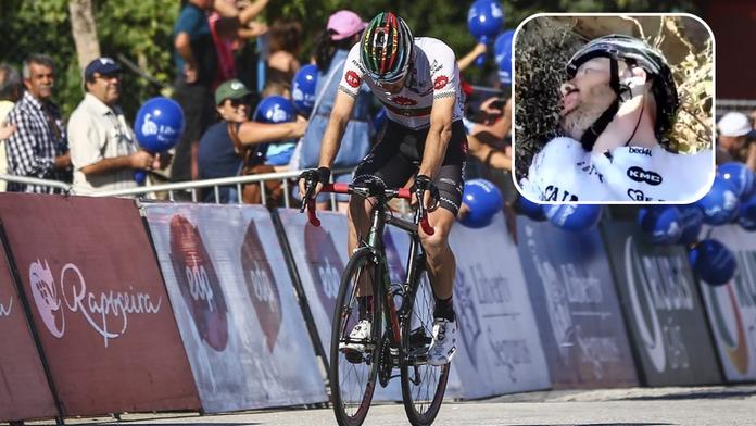 Cyklista si při pádu zlámal kosti, fanoušek se mu vysmál