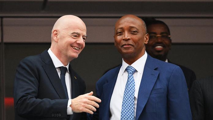 Prezident FIFA Gianni Infantino a prezident CAF Patrice Motsepe
