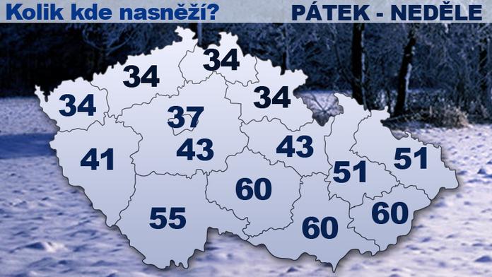 EXTRÉMNÍ POČASÍ: Hrozí až 70 cm sněhu za 3 dny. MAPY