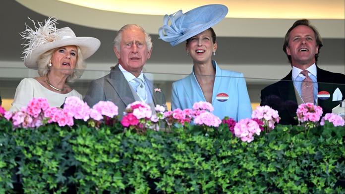 Královna Camilla, král Karel III., Gabriella Windsor a Thomas Kingston