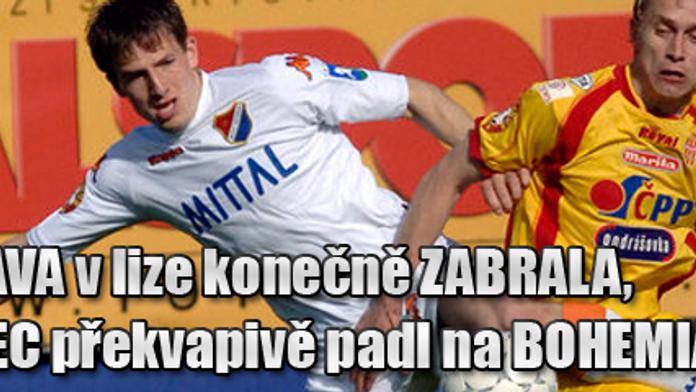 Baník porazil Příbram, Bohemians překvapili Liberec