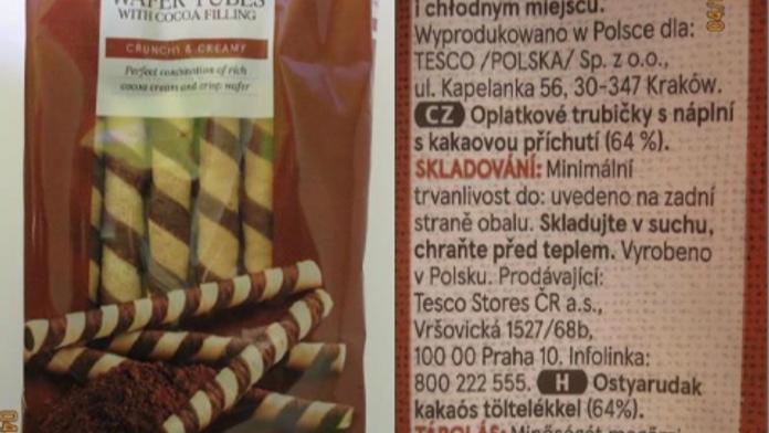 Plněné trubičky z Tesca museli stáhnout z prodeje. Měly špatné složení