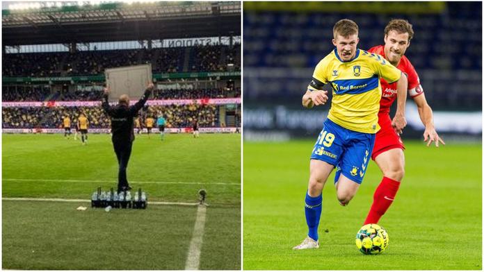 Kouč Bröndby nepřekřičel diváky, na pomoc využil tabuli s jasným povelem
