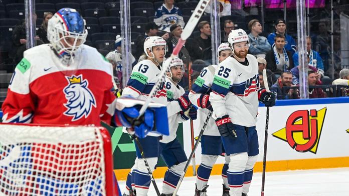 Češi na USA vůbec nestačili. Po prohře 0:3 končí na MS už ve čtvrtfinále