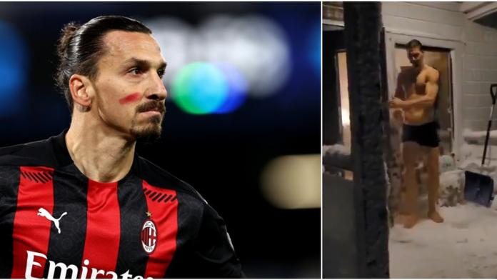 Dostane sníh rýmu? Otužilec Zlatan se vrhnul do bílé pokrývky