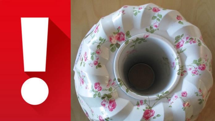 Pozor! Bábovka upečená v této formě může poranit ústa i orgány