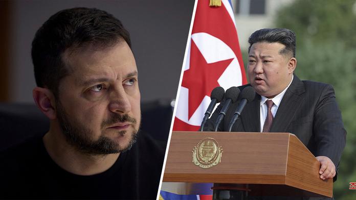 Volodymyr Zelenskyj a Kim Čong-Un