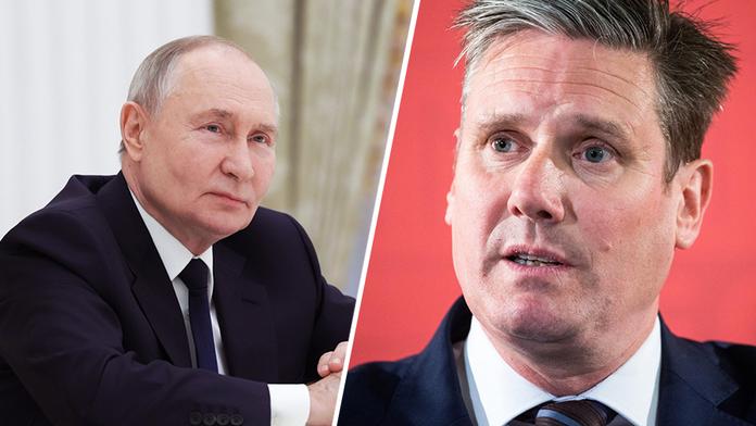 Vladimir Putin a Keir Starmer