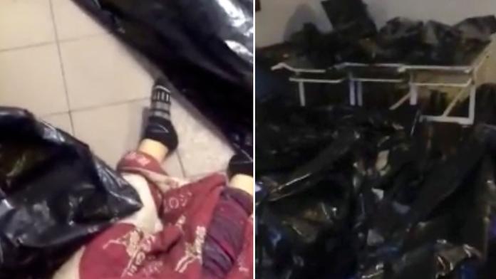 Šokující záběry: Ruskou márnici zaplnily desítky pytlů s oběťmi covidu