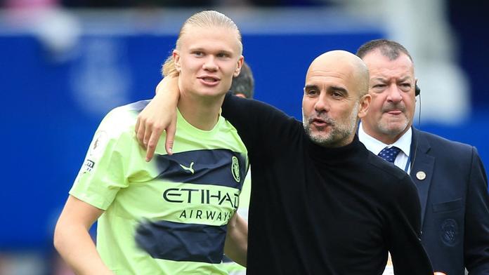 Erling Haaland a Pep Guardiola