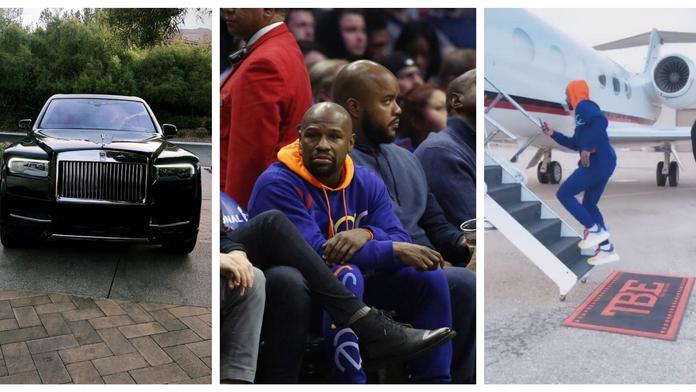 Mayweather ukázal běžný den: Na NBA tryskáčem a luxusním autem