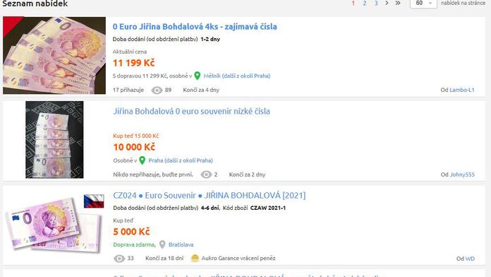 Bankovka Jiřiny Bohdalové trhá rekordy na online bazarech! ANKETA