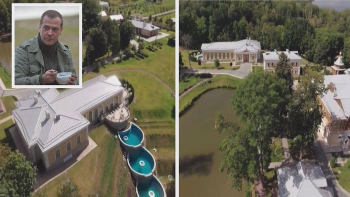 Medveděvovo sídlo za miliardy natočil dron. Nechybí vlek a hotel