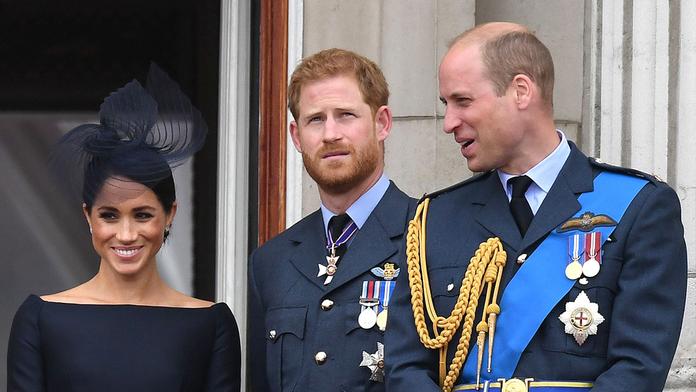 Vévodkyně Meghan, princ Harry, princ William
