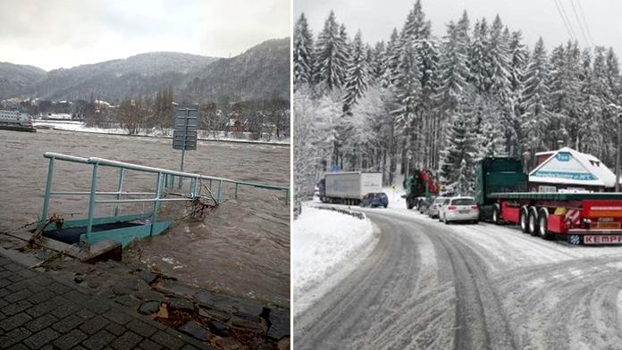 Na východě Česka stoupaly hladiny řek, ČHMÚ varuje před dalším sněžením