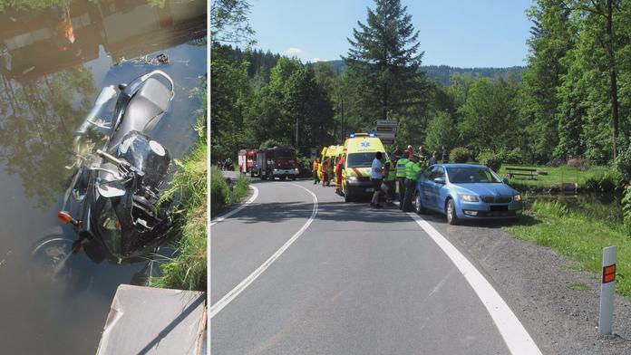 Motorkář jel příliš rychle a zemřel, poblíž zkolaboval cyklista