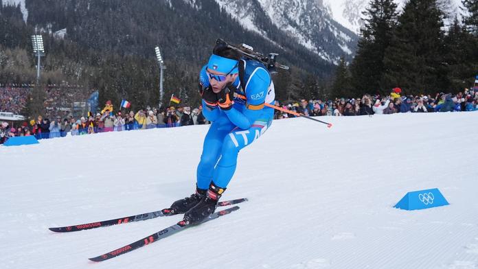 Italský biatlonista Tommaso Giacomel