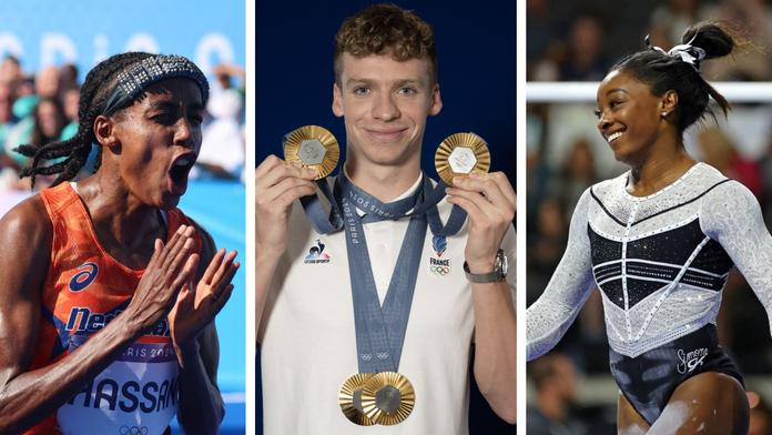 Sifan Hassanová, Léon Marchand a Simone Bilesová