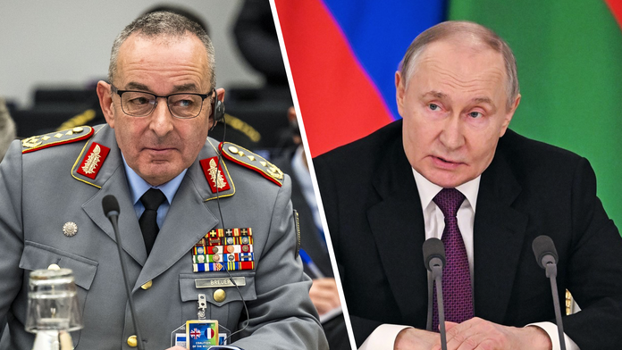Šéf německé armády Carsten Breuef a ruský prezident Vladimir Putin
