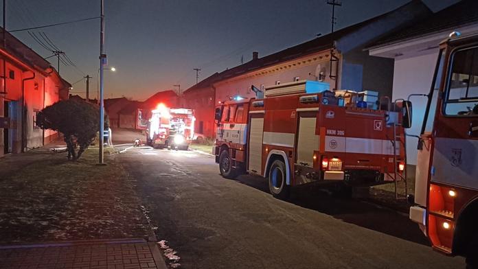 Požár domu na Kroměřížsku