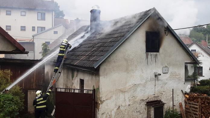 Požár rodinného domu v obci Kamenička na Jihlavsku