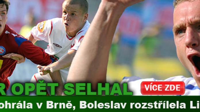 Brno vyzrálo na Slavii, Boleslav rozstřílela Liberec