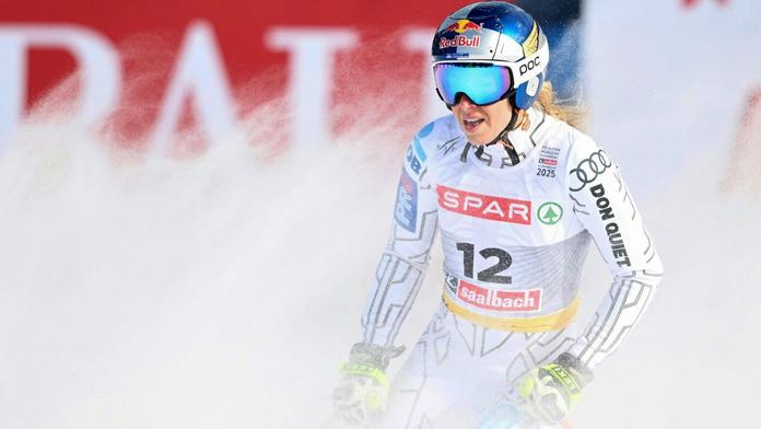 Ester Ledecká po dojezdu do cíle