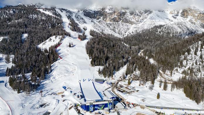 Olympijská sjezdovka Tofane v Cortině d'Ampezzo