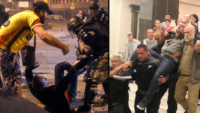 Makedonci si drsně vyřizovali účty s politiky, 100 zraněných! VIDEO