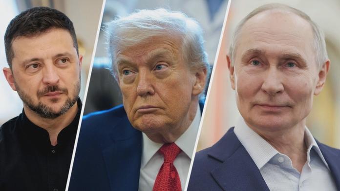 Volodymyr Zelenskyj, Donald Trump a Vladimir Putin